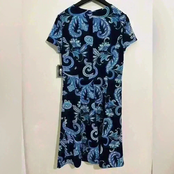 NWT JH Paisley Stretchy Mini Dress Blue Size L - Picture 2 of 8